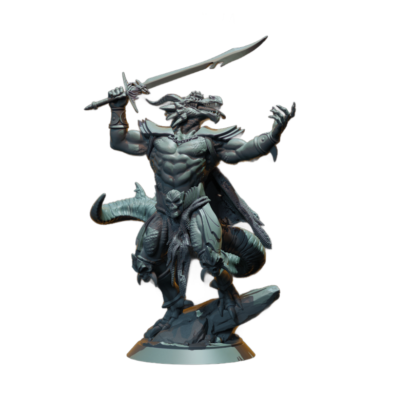 Dragonborn Warlord Miniature