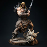 Barbarian Warrior with Dragon Trophy Miniature
