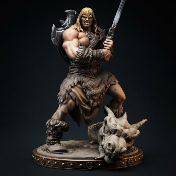 Barbarian Warrior with Dragon Trophy Miniature